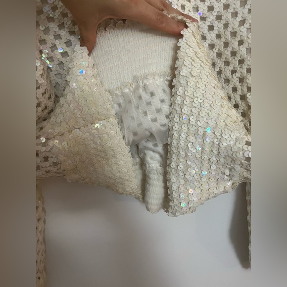 Vintage 80s 90s sequin long sleeve top (Size: M/L) - Picture 9 of 9